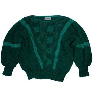 JD Créations (France) Vintage Reverse Stocking Stitch Teddy Knit Jumper : M